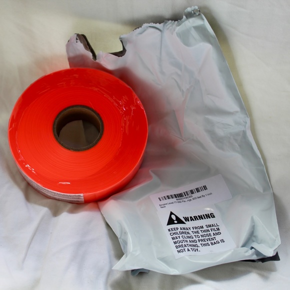 Flagging Tape, Orange, 600-Feet by 1-Inch Outdoor Property Marking Tape Garden - Picture 4 of 4